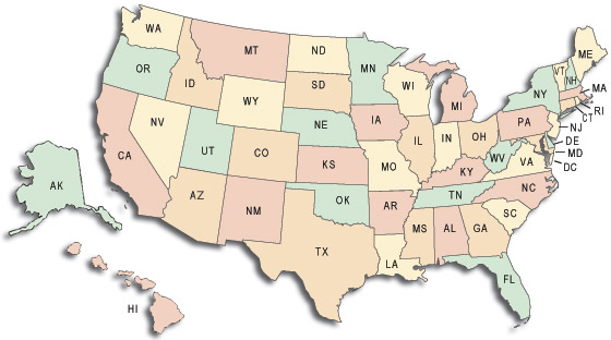 Map of Pet Shelters in the United States